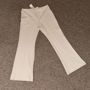 Cream flared pants